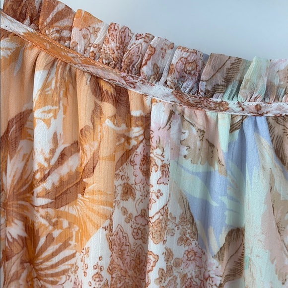 LOFT Orange and White Ruffled Tiered Halter Maxi Dress - Picture 6 of 15